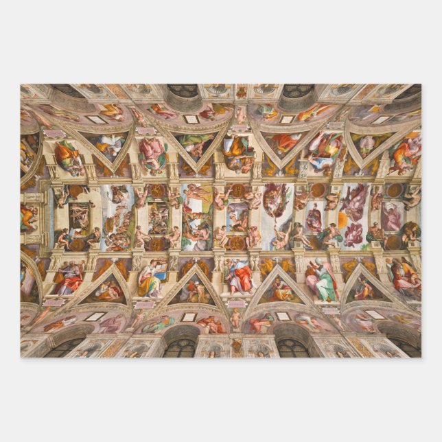 Sixine Kapelldecke von Michelangelo Geschenkpapier Set (Vorderseite)