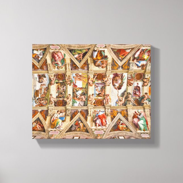 Sixine Kapelldecke von Michelangelo Leinwanddruck (Vorderseite)
