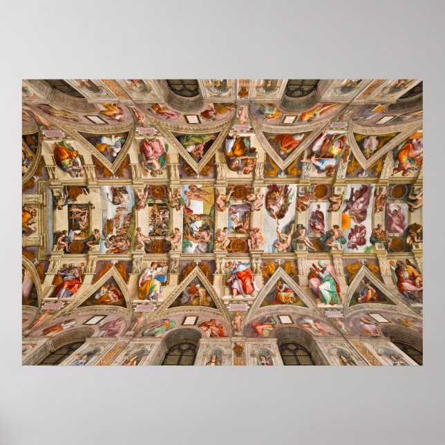 Sixine Kapelldecke von Michelangelo Poster (Vorne)
