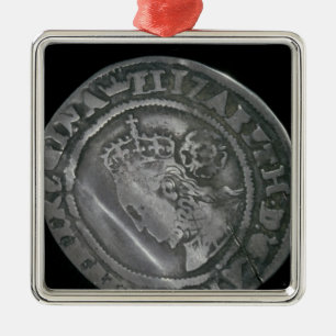 Sixpencestück Silbernes Ornament