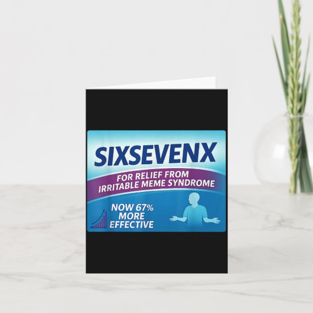 Sixsevenx Relief From Meme Numbers Parody Teacher  Karte (Vorderseite)