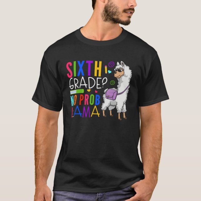 Sixth Class No Prob Llama Team 6th Class Student T-Shirt (Vorderseite)