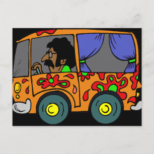 Sixties Hippie Van Postkarte