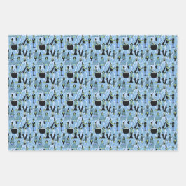 Sixties Witches - Retro Fashion Halloween Geschenkpapier Set