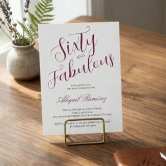 Sixtieth Birthday Party Invitation White Photo  Einladung