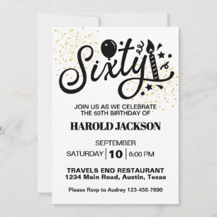 Sixtieth Milestone Geburtstag Einladung