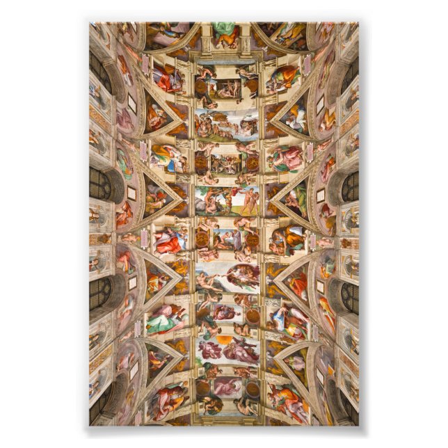 Sixtinische Kapelldecke, 1512 von Michelangelo Fotodruck (Vorne)