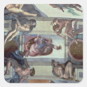 Sixtinische Kapelldecke 2 Quadratischer Aufkleber
