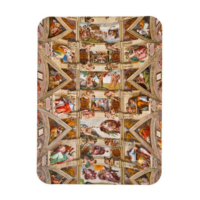 Sixtinische Kapelldecke von Michelangelo Buonarrot Magnet (Vertikal)