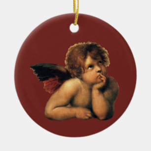 Sixtinische Madonna, Engel Detail von Raphael Sanz Keramik Ornament