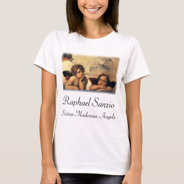 Sixtinische Madonna Engel von Raffael Sanzio T-Shirt (Vorderseite)