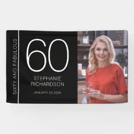 Sixty and Fabulous 60th Birthday Photo Poster Banner