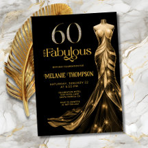 Sixty and Fabulous Gold Dress 60th Birthday