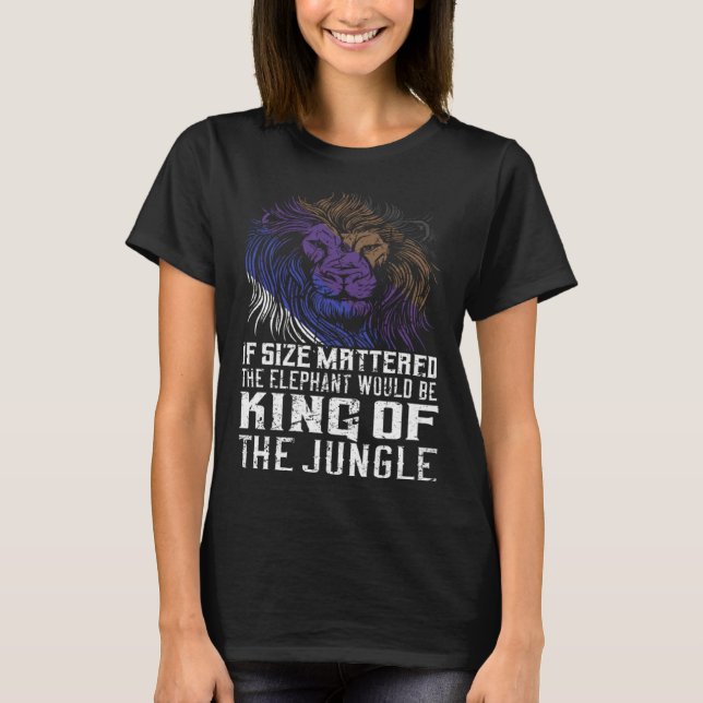 Size Dont Matter Cool Lion Jiu Jitsu T-Shirt (Vorderseite)