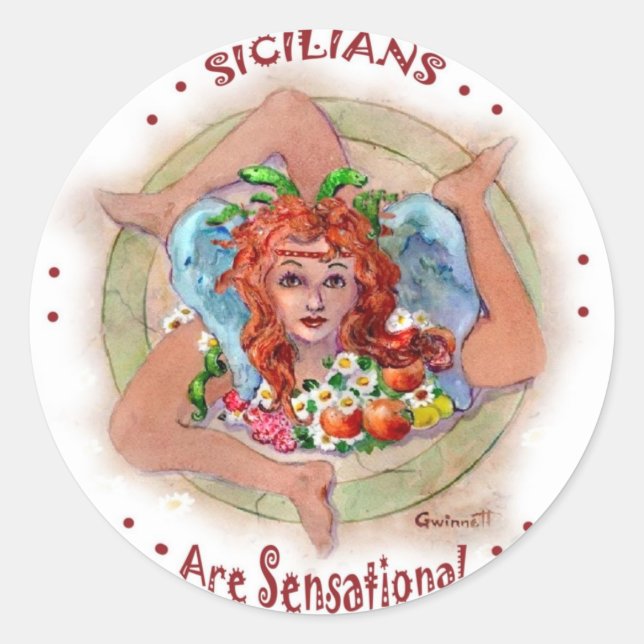 Sizilianer sind sensationell runder aufkleber (Vorderseite)