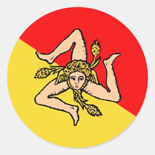 sizilianisch, Italien Runder Aufkleber (Vorderseite)