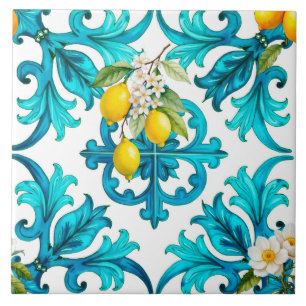sizilianisch, Sommer, Zitrone, Mosaik, grün, Fliese
