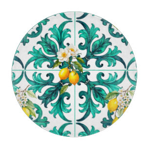 sizilianisch, Sommer, Zitrone, Mosaik, grün, Schneidebrett