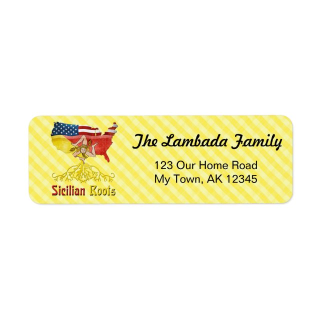sizilianische amerikanische Roots Address Labels (Vorne)