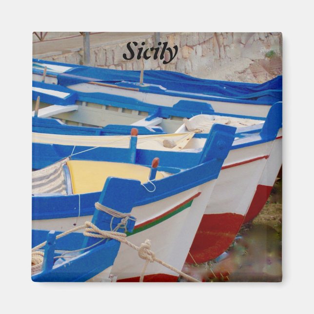 sizilianische Boote Magnet (Vorne)
