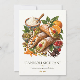 Sizilianische Cannoli – Vintage italienisches Dess Einladung