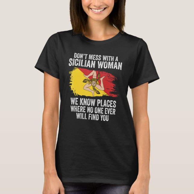 Sizilianische Flagge Sicily T-Shirt (Vorderseite)