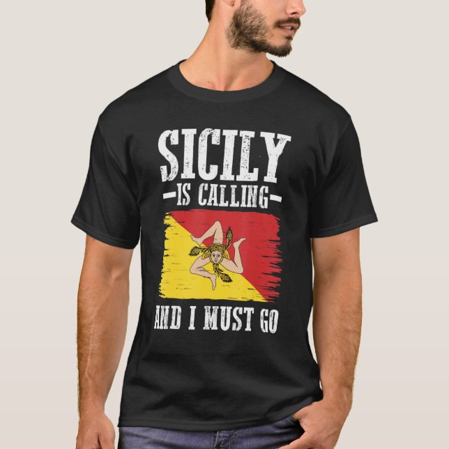 Sizilianische Flagge Sicily T-Shirt (Vorderseite)