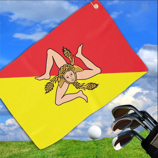 sizilianische Flagge & sizilianischer Golfurlaub / Golfhandtuch (Von Creator hochgeladen)