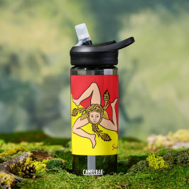 Sizilianische Flasche, Triskelion, patriotische si Trinkflasche
