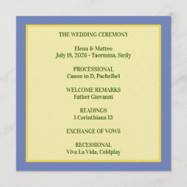 Sizilianische Fliese & Zitronen-Hochzeit Programm