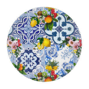 sizilianische Fliesen, Majolika, Zitronen, Zitrusf Schneidebrett