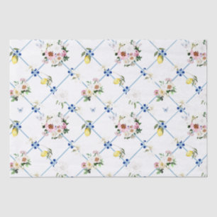 sizilianische Fliesen, Mosaik, Blume, Zitrone, Seidenpapier