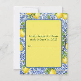 Sizilianische Fliesen & Zitronen Hochzeit RSVP Karte