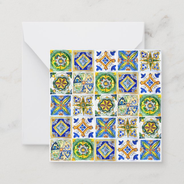 Sizilianische Keramik Tile - Flachkarte Mitteilungskarte (Vorderseite)
