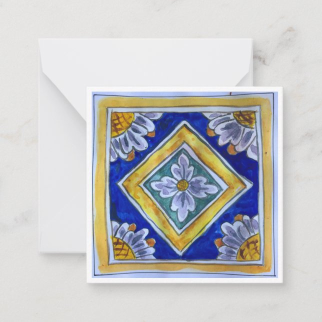 Sizilianische Keramik Tile - P2 - Flachkarte Mitteilungskarte (Vorderseite)