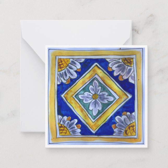 Sizilianische Keramik Tile - P2 - Flachkarte Mitteilungskarte (Vorderseite)