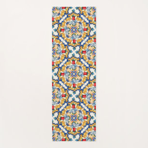 Sizilianische Majolica farbenfrohe Fliesenmuster Yogamatte
