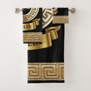 Sizilianische Medusa / Goldenes Gorgonen-Geschenk Badhandtuch Set