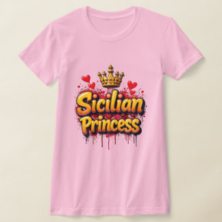 Sizilianische Prinzessin Graffiti-Stil Krone mit H T-Shirt