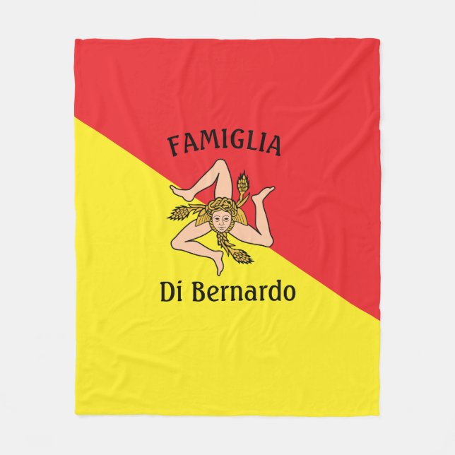 Sizilianische Trinacria Fleece Blanket Fahne (Vorderseite)