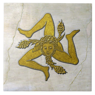 Sizilianische Trinacria Gold im Fresco-Muster Fliese