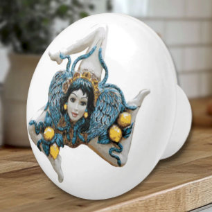 Sizilianische Trinacria Medusa -Symbol Siziliens Keramikknauf