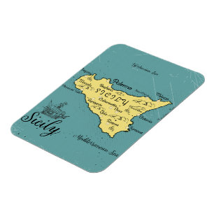 Sizilianische Vintage nautische Karte Magnet