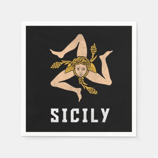 Sizilianische Vintage Stilflagge Serviette (Vorderseite)
