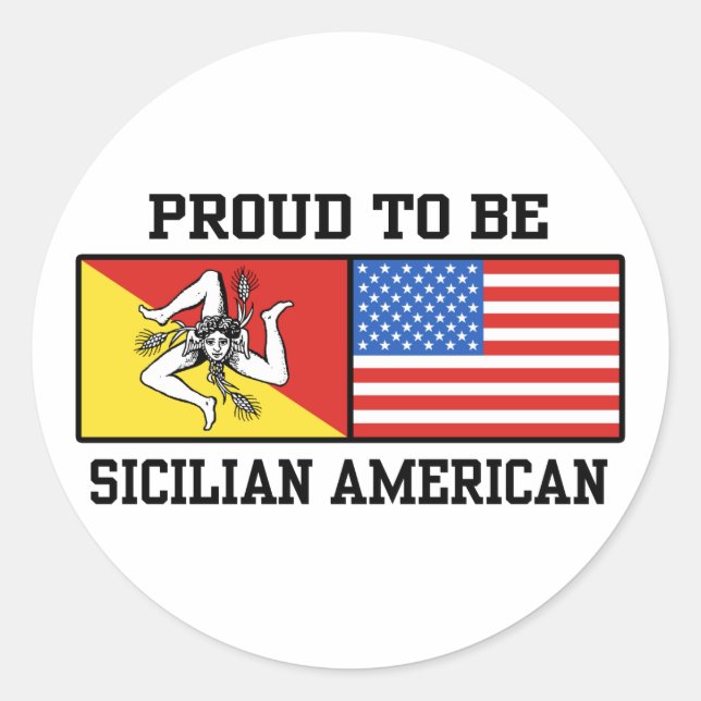 sizilianischer Amerikaner Runder Aufkleber (Vorderseite)