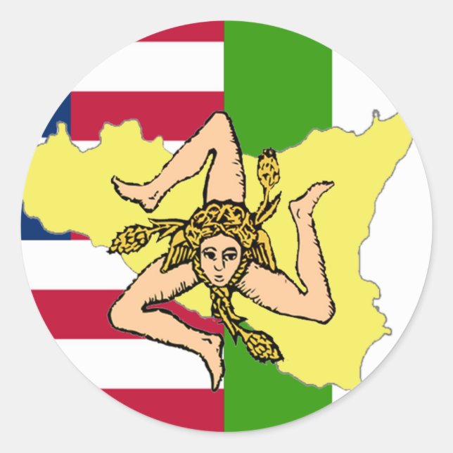 Sizilianischer amerikanischer Sticker (Vorderseite)