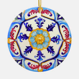 Sizilianischer Barockblume I Keramik Ornament