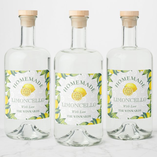 Sizilianischer Limoncello Centro Alkoholflaschenetikett (Flaschen)