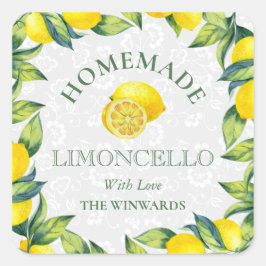 Sizilianischer Limoncello Centro Quadratischer Aufkleber