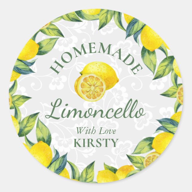 Sizilianischer Limoncello Centro Runder Aufkleber (Vorderseite)